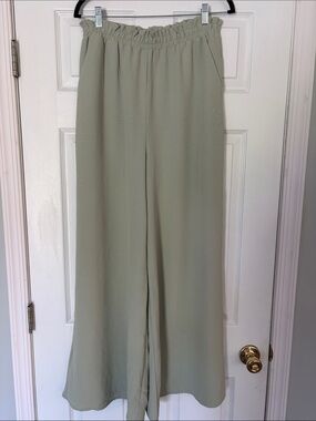 Altar'd State Sage Green Wide-Leg Pull-On Pants